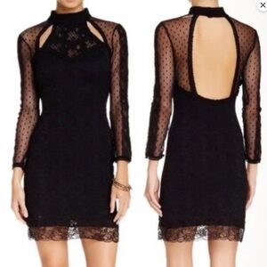 Free People “Karlton” Lace Cut Out Dress in Black